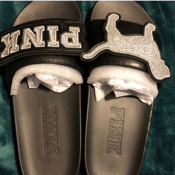 BNWT Pink Victoria’sSecret Hibiscus/PINKDog Slides - Picture 8 of 8